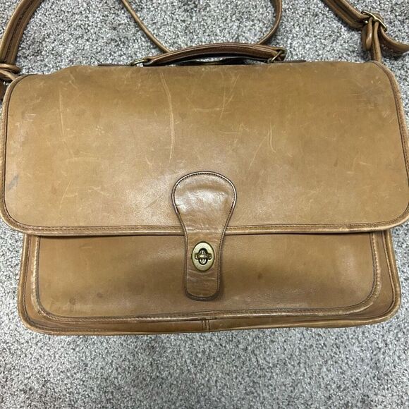 Vintage Coach Metropolitan 80s/90s All Leather Messenger Laptop Briefcase Bag - Picture 2 of 12